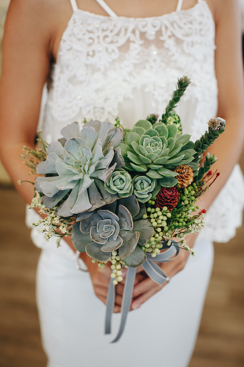 Succulent wedding bouquet